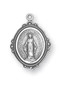 5/8" Miraculous Medal with an 18" genuine rhodium-plated, stainless steel chain. Deluxe velour gift box

 