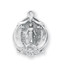 13/16" Miraculous Medal is sterling silver with genuine rhodium-plated, 18" stainless steel chain.  Deluxe gift box included.