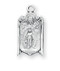 13/16" Miraculous Medal is sterling silver with genuine rhodium-plated, 18"stainless steel chain. Dimensions: 0.8" x 0.4" (21mm x 10mm)  Includes a deluxe gift box. 

