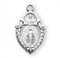 7/8" Miraculous Medal with an 18" Chain. Medal is sterling silver with genuine rhodium-plated, stainless steel chain. 
 Deluxe velour gift box