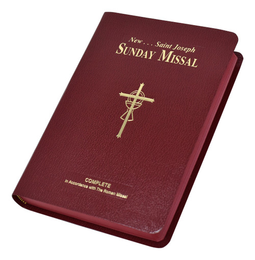 Now in Large Type for easy reading, this complete and permanent Saint Joseph Sunday Missal is a comprehensive, all-inclusive Missal that provides everything necessary to fully participate in each Sunday, Sunday vigil, and Holy Day Mass. With a lovely, flexible burgundy cover and burgundy page edges, the Saint Joseph Sunday Missal contains the lectionary readings and the celebrant's and people's prayers (in bold face) for Sundays and Holy Days. This beautiful Missal offers the complete 3-year cycle for all Sunday readings, conveniently repeating prayers for each cycle to eliminate unnecessary page-turning. Perfect for personal use or gift-giving, this Large Type Saint Joseph Sunday Missal is designed to be treasured for a lifetime and also features a sturdily sewn binding, a treasury of prayers, and over 50 magnificent four-color illustrations.

 