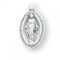 1/2" Miraculous Medal with a 13" Chain. Medal is sterling silver with a genuine rhodium-plated, stainless steel chain. Deluxe velour gift box. Ideal size for a baby or child. Price subject to change