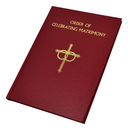 In this highly anticipated English translation according to the Second Typical Edition, the ORDO CELEBRANDI MATRIMONIUM "is presented with an enrichment of the Introduction, rites and prayers, and with certain changes introduced in keeping with the norm of the Code of Canon Law promulgated in 1983" (Decree of the Congregation for Divine Worship and the Discipline of the Sacraments). The revision of this Ritual Edition , which is divided into four chapters and includes three Appendices, incorporates changes in accord with the Third Typical Edition of THE ROMAN MISSAL, updated LECTIONARY texts, and THE REVISED GRAIL PSALMS. The Clothbound  or Deluxe Leatherbound Edition includes all these enhanced features:

Large, easy-to-read type; printed and reinforced end papers;
a sturdy cover; and satin ribbon markers to add an elegant finishing touch.
Specially produced acid-neutral cream paper from established, quality mills ensures a high level of opacity and consistency of the highest degree.
Highly readable type for text and music
Both volumes also boast a proven layout that respects functional page-turns.
7 1/4"W x 10 1/4"H.
Red leather cover or red cloth cover.
164 pages
Effective September 8, 2016