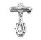 .925 Sterling Silver Double Sided Miraculous Medal oval pendant-bar pin. Dimensions: 1.0" x 0.7" (25mm x 17mm). Weight of medal: 1.0 Grams.Presents in a deluxe velour gift box. Engraving on bar available. Made in the USA

 