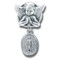 Sterling silver AP3100 - 1" Sterling Silver Oval Miraculous Medal on an Angel Pin. Pin comes in a deluxe velour gift box. Sized for a baby, ideal for baptisms and christenings. Dimensions: 1.0" x 0.5" (25mm x 13mm). Made in USA. 