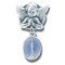 Blue Enamel AP3100B - 1" Sterling Silver Oval Miraculous Medal on an Angel Pin. Pin comes in a deluxe velour gift box. Sized for a baby, ideal for baptisms and christenings. Dimensions: 1.0" x 0.5" (25mm x 13mm). Made in USA. 
