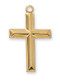 Raised Beveled Design Cross Pendant in Sterling Silver or Gold-Plated Sterling Silver ~ 14/16" pendant size. Includes 18" Rhodium or Gold-Plated Chain. Deluxe Gift Box