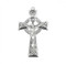 Sterling Silver Celtic Crucifix Pendant on 24" Chain. 24" Genuine rhodium plated endless curb chain.Dimensions: 1.7" x 1.0" (44mm x 26mm). Weight of medal: 5.1 Grams. Made in USA. Deluxe velvet gift box.
