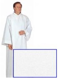 Polyester/Rayon Blend. Available in White Red, Pearl, Green, Black and Purple. Your choice of Velcro or Button Closure. Ample Cut sizes available upon request, please contact us at 800-523-7604 for details
Poly/Rayon Alb 822 for Religious Occasions
Various Color Alb
St. Jude Shop Religious Alb