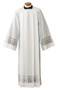  Silky Smooth Poplin Alb with 5" Lace Bands and Latin Cross with IHS. Ample Cut sizes available upon request, please contact us at 800-523-7604 for details. See sizing chart under product description.
Alb with Lace Bands for Religious Events
Style 4216 Alb
St. Jude Shop Religious Alb 
