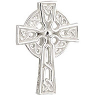 Silver plated 5/8"H celtic cross tie tack with exquisite knot work artistry. Great gift for confirmation. Made in Ireland and comes Gift Boxed.