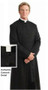 No. 391 Cathedral Cassock
Roman style cassock in 100% tropical wool, black cord trim, sash loops, black cloth covered buttons

