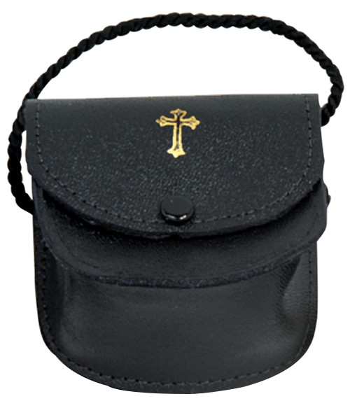 This Gusset Burse is made of Genuine Leather. Fully Lined and includes a Neck Cord. Dimensions: 3" x 3" x 1" deep