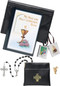 Boy's First Communion Black Leatherette Missal Set (Please note the pin is silver NOT Gold as pictured)