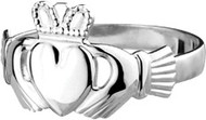 Sterling Silver Claddagh Ring. Made in Dublin Ireland Sizes 4-8. 