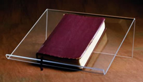 Acrylic Bible Stand measures 15" Wide x 13" Diameter, 6" High