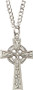 Boy's Sterling Silver Celtic Cross design pendant on an 18" Stainless Steel Chain