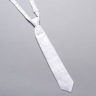 Pre-tied White Damask Chalice Print Tie with adjustable neckband strap