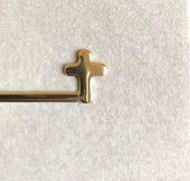 1 1/4"W x 1/2"H.  Goldplated Tie Bar with Cross