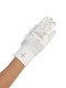White Holy Communion gloves with rhinestone cross. Fits 4-7 or sizes 8-14