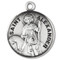 7/8" Round St. Alexander w/20" Chain.  Medal comes on a 20" genuine rhodium plated curb chain. St Alexander medal presents in a deluxe velour gift box. Dimensions: 0.9" x 0.7"(22mm x 18mm)
Weight of medal: 3.3 Grams.  Engraving Option Available. Made in the USA