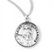  Medal comes on a 20" genuine rhodium plated curb chain.