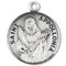 7/8" Round St. Apollonia Sterling silver with a 20" genuine rhodium plated curb chain. Medal comes in a deluxe velour gift box. Engraving option available. Made in the USA