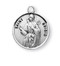 Round St. Brigid w/18" Chain - Saint Brigid is the Patron Saint of babies, and blacksmiths. Comes with an 18" Genuine rhodium plated curb chain and includes a deluxe velour gift box. Engraving Option Available