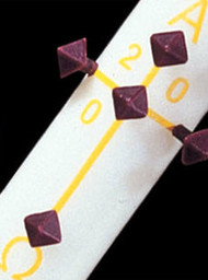 Close-up of the yellow decals of the cross 
