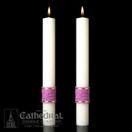 Jubilation Side Altar Candles. Enhance the Presence of the Paschal Candle-a perfect decorative touch! 51% Beeswax ~ Made in the USA