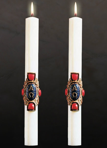  Christ Victorious Altar Candles set of two 

