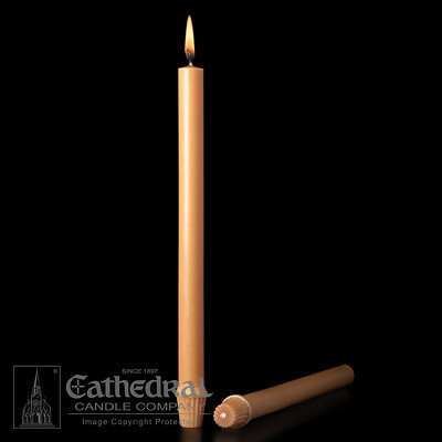 Unbleached 51% Beeswax. Long symbolic of penitential preparation-call attention to this most special season of preparation with the use of these altar candles throughout the Lenten season or just during Holy Week. 