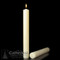 Small diameter Longer Burning, guaranteed and stamped. 51% Beeswax candles feature a dimensional design and are expertly crafted for table altars. Insistence on the finest beeswax is long-standing because the wax is symbolic of the purity of Christ himself. Self-fitting or plain ends. Bulk pricing available for 4 or more cases. Please call 800 523 7604 for pricing.