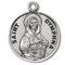 Saint Dymphna Medal- Round St. Dymphna w/18" Chain - Boxed. Made of only the finest materials, our Medals are all sterling silver with a genuine rhodium-plated,stainless steel chain in a deluxe velour gift box. Engraving available. Made in the USA