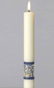 Enhance the presence of your Sea of Galilea Paschal Candle with a pair of beautiful complementing 51% Beeswax Altar Candles. Available in a variety of lengths and widths. Hand made in the USA!