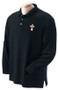 Long Sleeve Men's 100 percent cotton Polo Shirt. The softest and most durable cotton. Matching knit collar and Dupont Lycra ribbed cuffs offer a clean look. Classic fit offers  a professional appearance.   Sizes S, M, L, XL, 2X, 3x, 4x. See sizing chart for measurements. Long Sleeve Colors: Black, Heather Grey, Navy, Royal, Stone and White. (Red not available in Long sleeve) 