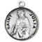 Saint Julia Medal ~ Round sterling silver St. Julia medal/pendant. Medal comes on an 18" Genuine rhodium plated fine curb chain. A deluxe velour gift box is included. Engraving Option Available