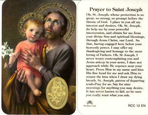 St. Joseph, Prayer Card with Embossed Medal - St. Jude Shop, Inc.