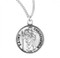 St Christopher Round 7/8" (dime size) medal. Medal is sterling silver and comes with 20" genuine rhodium plated curb chain.  Medal presents in a deluxe velour gift box.  Made in the USA. Engraving option available.

 