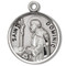 St Dominic Round 7/8" medal. Medal is sterling silver and comes with a 20" genuine rhodium plated curb chain.  Medal presents in a deluxe velour gift box.  Made in the USA. Engraving option available.