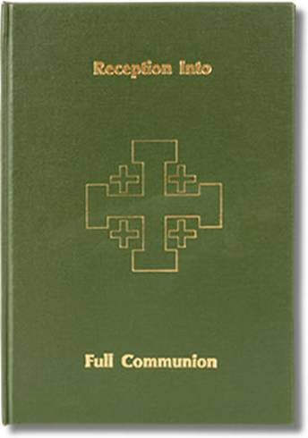 8 1/2" x 11" handsomely bound in green imitation leather. Front cover stamped in gold with a 4" Jerusalem Cross. Hardback, 50 pages. Space for 200 entries