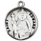 7/8" round sterling silver  St. Edward medal with 20" genuine rhodium-plated, stainless steel chain.  Comes in a deluxe velour gift box. Engraving option available.