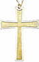 4-1/4"  Gold Plated Pectoral Cross. 28" gold plated chain in gift box