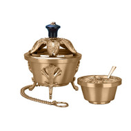 Censors and Boats are available in bronze or brass. Finishes available are high polish or satin. Oven baked for durability. Censors and boats come supplied with spoon that is also available separately as an accessory