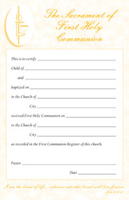 Certificate Pads for First Holy Communion, 50 Sheets per 5 1/2" x 8 1/2" pad