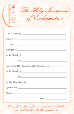 Certificate Pads for Confirmation, 50 sheets per 5 1/2" x 8 1/2" pad