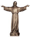 Risen Christ Statue is aailable in Colored Carved Linden Wood, Marble, or Fiberglass . Outdoor Finishes in White, Antique Silver or 3 Bronze Finishes: Antique Bronze, Statuary Bronze  or Golden Bronze finish (See Finishes Chart) Size: 48", or 72". Please call 1.800.523.7604 for pricing