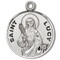 Saint Lucy Medal ~ Round 7/8" Sterling Silver St. Lucy medal/pendant. Medal comes on an 18" Genuine rhodium plated fine curb chain. A deluxe velour gift box is included. Made in the USA. Engraving Available