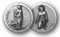 1.125"  "St. Agatha & St Peregrine"Patron Saints of Cancer
Prayer Pocket Coin with Antique Silver Finish