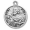 Saint Mark Medal ~ Solid .925 sterling silver round St. St. Mark medal/pendant. Medal comes on a 20" Genuine rhodium plated curb chain. A deluxe velour gift box is included.  Made in the USA. Engraving Available